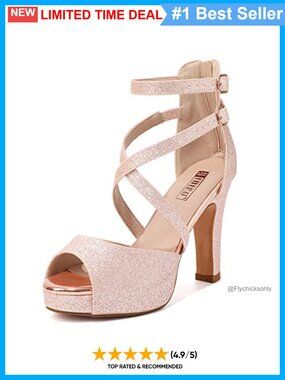 Platform Strappy Chunky High Heel Peep Toe Heeled Sandals Formal Prom Party